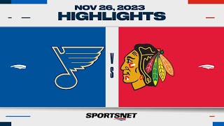 NHL Highlights  Blues vs Blackhawks  November 26 2023 [upl. by Roch256]