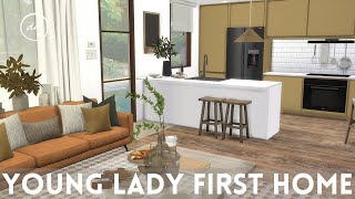 YOUNG LADYS FIRST HOME  Sims 4  CC SPEED BUILD  CC List [upl. by Sonafets]