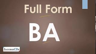 BA Full Form  What is the full form of BA [upl. by Concordia]