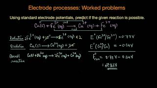 Worked example Electrode processes  Redox reactions  Chemistry  Khan Academy [upl. by Namron]