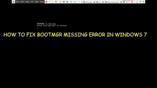 2 How to create and Fix Bootmgr Missing error [upl. by Enialem770]