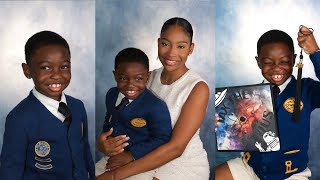 jax graduates kindergarten DIY grad cap amp at home photoshoot  mini vlog [upl. by Kcid]