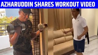 Mohammed Azharuddin Doing Home Workout During Lock down  Cricowl [upl. by Ahtaela131]