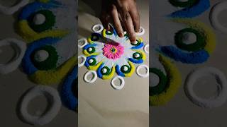 New easy simple flower rangoli designs youtubeshorts rangoli kolam new easy [upl. by Buote987]