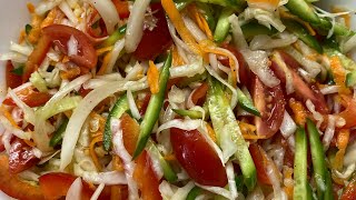 Healthy and delicious mixed vegetable salad and dressing salad recipe [upl. by Heyer763]