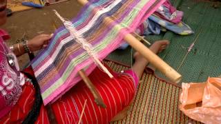 Thai Traditional Hilltribe Weaving Back Strap Loom Chiang Mai [upl. by Razid614]