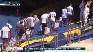 Lampedusa Ag  Naufragio di migranti a Lampedusa fermati due presunti scafisti [upl. by Kally]