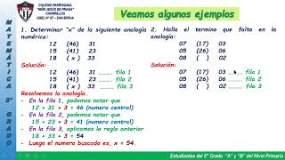 ANALOGÍAS NUMÉRICAS HAB MATEMÁTICAS 5TO GRADO DE PRIMARIA [upl. by Eniwtna]