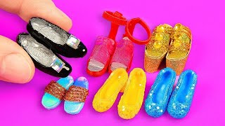 9 DIY Barbie Shoes and Boots  ZAPATOS [upl. by Eibot]