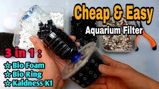 Best filter for fish tank  Aerator biofoam filter with kaldness K1 DIY  part 11 [upl. by Namilus]