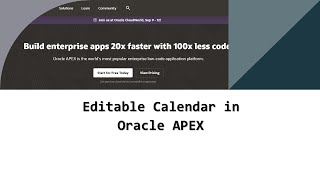 Editable Calendar in Oracle APEX [upl. by Irrot]