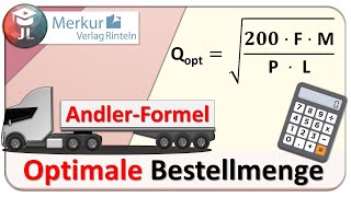 Optimale Bestellmenge berechnen AndlerFormel [upl. by Stratton]