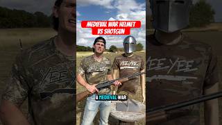 Medieval War Helmet vs 12 Gauge Shotgun shotgun 12gauge pewpew bulletproof [upl. by Atlee]