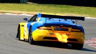 Aston Martin Centenary race video at Brands Hatch  Flames Sounds and Scenes HD [upl. by Gitel]