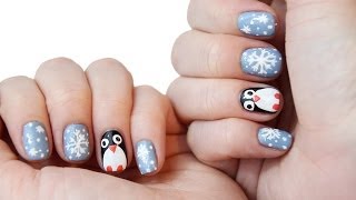 Süßes Pinguin amp Schneeflocken Nageldesign by TheBeauty2go [upl. by Riabuz833]