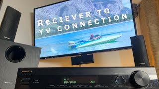 How to Connect TV to Receiver  With and Without HDMI and RCA  Onkyo Receiver Install [upl. by Cerf]