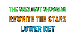 The Greatest Showman Lower key KARAOKE  Rewrite The Stars1 half step [upl. by Annayr]