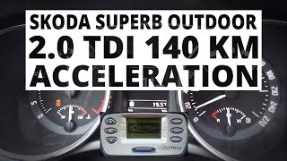 Skoda Superb Outdoor 20 TDI 140 hp  acceleration 0100 kmh [upl. by Dranyl382]