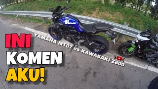 BERBALOI TAK Z800 BERBANDING MT09 amp MT07  RUMUSAN TEST RIDE YAMAHA MT07 [upl. by Ytsirhc]