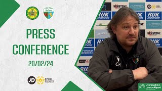 PRESS CONFERENCE  Craig Harrison  Caernarfon Town  200224 [upl. by Gimpel]