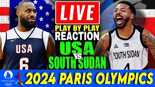 🔴LIVE USA vs South Sudan Basketball Play by Play Reaction  2024 Paris Olympics [upl. by Svirad]