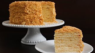 Napoleon Cake Recipe  Russian Torte Napoleon [upl. by Anerak]