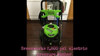 Unboxing and setup Greenworks pro 2200 psi electric pressure washer [upl. by Gracia]