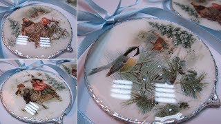 CHRISTMAS ORNAMENTS DECORATION IDEA DIY Serviettentechnik [upl. by Lemmuela]