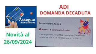 ASSEGNO DI INCLUSIONE DECADUTA Il nucleo familiare non soddisfa i requisiti Aggiornamenti 260924 [upl. by Aset]