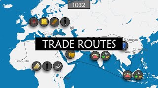 History of the Major Trade Routes  Summary on a Map [upl. by Rubin162]