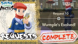 Pokemon Legends Arceus Request 10 Walkthrough quotWurmples Evolvedquot How To Unlock amp Location Guide [upl. by Gutow]