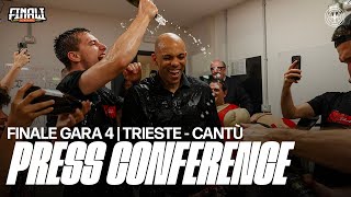 PALLACANESTRO TRIESTE  ACQUA SBERNARDO CANTÙ  COACH CHRISTIAN GARA 4 PRESS CONFERENCE🎙️ PLAYOFF [upl. by Ramal]