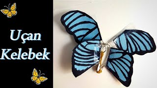 Uçan Kelebek yapımı🦋 Uçan Kelebek nasıl yapılır🦋 Sizde deneyebilirsiniz☺️ [upl. by Anitsua]