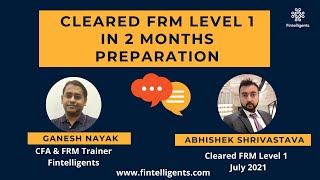 Cleared FRM Level 1 with 2 months Preparation  Strategy  Tips  Abhishek Shrivastava [upl. by Samoht781]