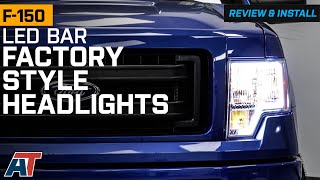 20092014 F150 LED Bar Factory Style Headlights with Amber Reflectors Review amp Install [upl. by Dian]