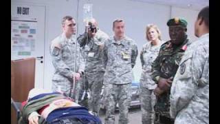 Maj Gen Wynjones Matthew Kisamba of Tanzania visits US Army Africa headquarters  health center [upl. by Abbotsun]