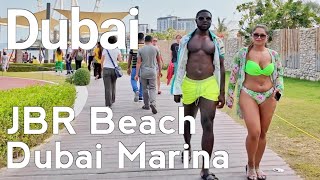 Dubai 4K Amazing JBR Beach Dubai Marina Walking Tour 🇦🇪 [upl. by Aroc18]