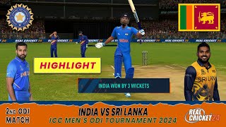 India vs Sri Lanka ICC Mens ODI Tournament 2024  2nd ODI Match  Real Cricket™ 24 [upl. by Hultgren]