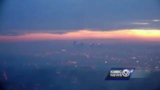 Timelapse shows fireworks lighting up Kansas Citys skyline [upl. by Adirahs455]