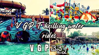 VGP Universal Kingdom chennai complete Tour in Telugu  thrilling water rides ticket details [upl. by Vinny]