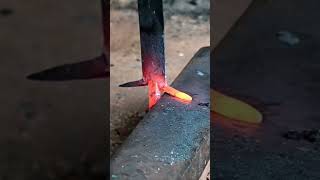 DoubleEdged Short Sword from an Old File Blacksmith DIY shorts [upl. by Naig]