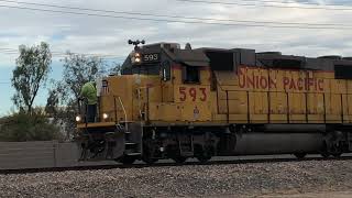 Union Pacific 593 works Brenntag Chemical in Chandler AZ [upl. by Mcnally]