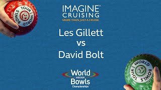 World Indoor Bowls Championship 2024 Les Gillett vs David Bolt  Day 7 Match 1 [upl. by Ahsiatal]