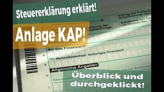 Steuererklärung 2017 Anlage KAP  so füllst du sie aus [upl. by Siderf206]