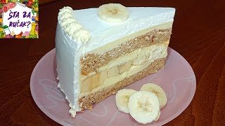 Banana torta  Sočna osvežavajuća torta [upl. by Kcirednek548]