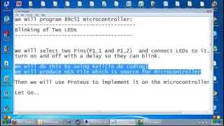 Coding amp Implement Microcontroller 89C51 Using Keil amp Proteus Blinking LEDs [upl. by Seaton]