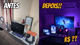 MONTEI meu SetupQuarto Gamer dos SONHOS 2024 tour pelo quarto [upl. by Inihor]