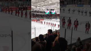 Welsh national anthem before the Cardiff Devils game CardiffDevils wales cymru cardiff hockey [upl. by Derzon205]