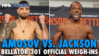 Yaroslav Amosov Jason Jackson Make Weight for Welterweight Title Fight  Bellator 301 [upl. by Ellenaj901]