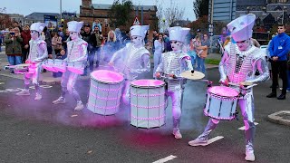 Spark LED drummers street theatre drumming show at 2024 Paisley Halloween Festival in Scotland [upl. by Seften]